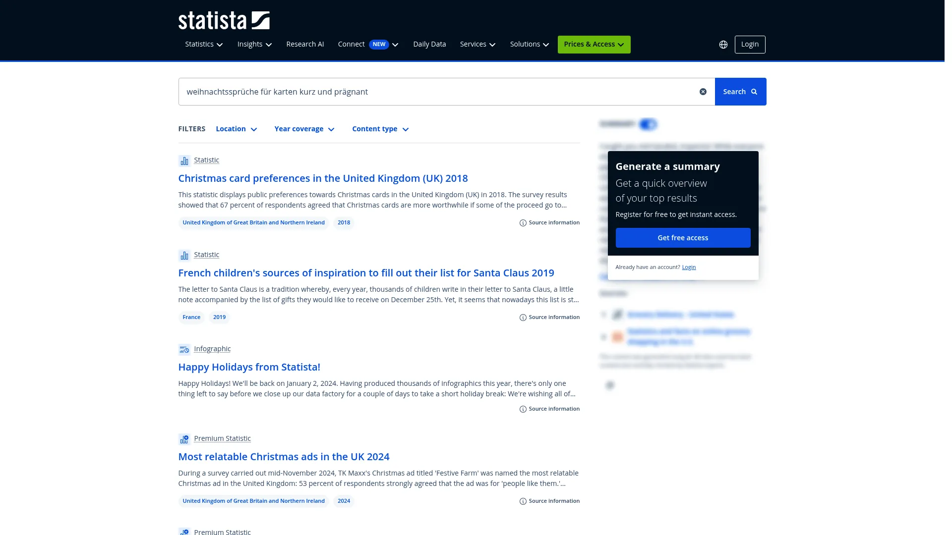 Screenshot of www.statista.com